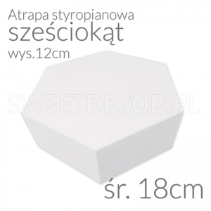 Atrapa tortu sześciokąt śr.18cm [wys 12cm]