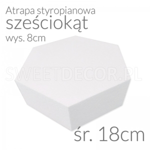 Atrapa tortu sześciokąt śr.18cm [wys 8cm]