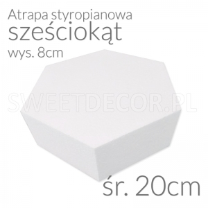 Atrapa tortu sześciokąt śr.20cm [wys 8cm]