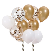 Balony dekoracyjne do tortu - zestaw złoty