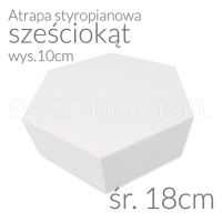 Atrapa tortu sześciokąt śr.18cm [wys 10cm]