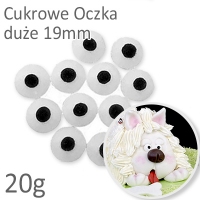 Dekoracja cukrowa - Cukrowe oczka DUŻE 19mm - 20g