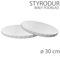 Okrągły podkład styrodur biały z rantem - wys. 22mm - 30cm