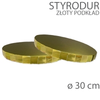 Okrągły podkład styrodur złoty z rantem - wys. 22mm - 30cm