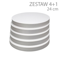 Okrągły podkład styrodur - wys. 22mm - 24cm - ZESTAW 4+1gratis - BIAŁY