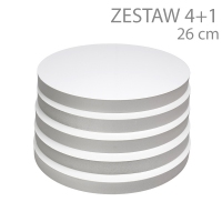 Okrągły podkład styrodur - wys. 22mm - 26cm - ZESTAW 4+1gratis - BIAŁY