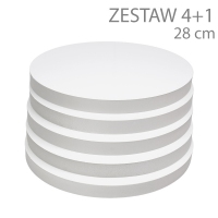 Okrągły podkład styrodur - wys. 22mm - 28cm - ZESTAW 4+1gratis - BIAŁY