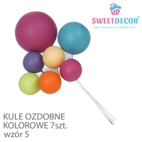 Kule dekoracyjne Kolorowe wzór 5 - 7szt