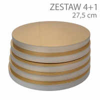 Okrągły podkład styrodur - wys. 22mm - 27,5cm - ZESTAW 4+1gratis - ZŁOTY