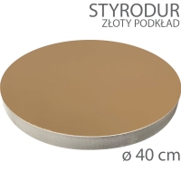 Okrągły podkład styrodur - wys. 22mm - 40cm - gładkie złoto