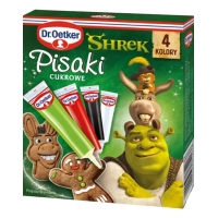 Pisaki cukrowe - 4 kolory  (4 x 19g) - Shrek