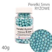 Perełki ryżowe 5mm - niebieskie 40g