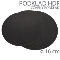 Okrągły podkład hdf czarny - wys. 3mm - 16cm