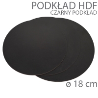 Okrągły podkład hdf czarny - wys. 3mm - 18cm