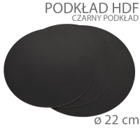 Okrągły podkład hdf czarny - wys. 3mm - 22cm