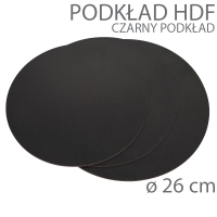 Okrągły podkład hdf czarny - wys. 3mm - 26cm