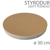 Okrągły podkład STYROCAKE - wys. 22mm - 30cm - ZŁOTY