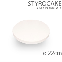 Okrągły podkład pod tort STYROCAKE - wys. 22mm - 22cm - biały