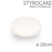 Okrągły podkład pod tort STYROCAKE - wys. 22mm - 20cm - biały