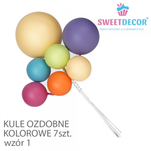 Kule dekoracyjne Kolorowe wzór 1 - 7szt