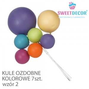 Kule dekoracyjne Kolorowe wzór 2 - 7szt