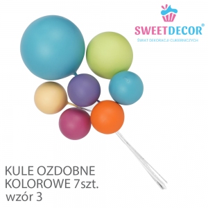 Kule dekoracyjne Kolorowe wzór 3 - 7szt