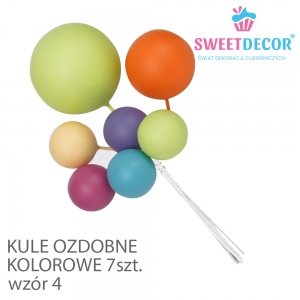 Kule dekoracyjne Kolorowe wzór 4 - 7szt