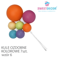 Kule dekoracyjne Kolorowe wzór 6 - 7szt