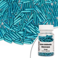 Makaroniki cukrowe błyszczące - jasne niebieskie 15 mm - 40g
