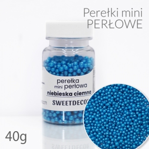 Mini Perełki perłowe niebieskie ciemne 40g