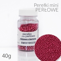 Mini Perełki perłowe różowe ciemne 40g