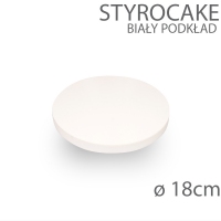 Okrągły podkład pod tort STYROCAKE - wys. 22mm - 18cm - biały