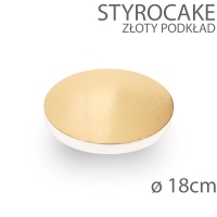 Okrągły podkład pod tort STYROCAKE - wys. 22mm - 18cm - ZŁOTY