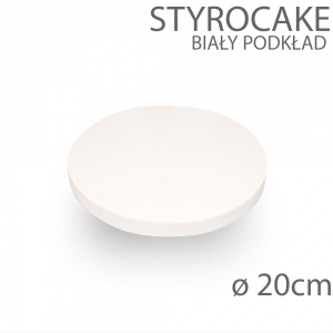 Okrągły podkład pod tort STYROCAKE - wys. 22mm - 20cm - biały