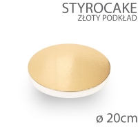 Okrągły podkład pod tort STYROCAKE - wys. 22mm - 20cm - ZŁOTY