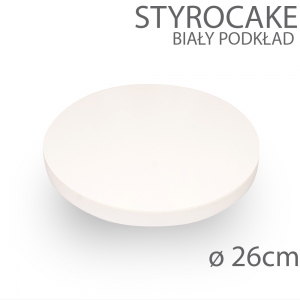 Okrągły podkład pod tort STYROCAKE - wys. 22mm - 26cm - biały