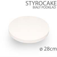 Okrągły podkład pod tort STYROCAKE - wys. 22mm - 28cm - biały