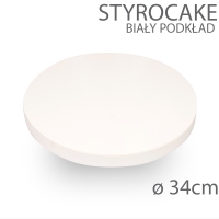 Okrągły podkład pod tort STYROCAKE - wys. 22mm - 34cm - biały