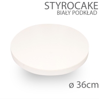 Okrągły podkład pod tort STYROCAKE - wys. 22mm - 36cm - biały