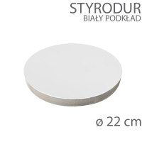 Okrągły podkład STYROCAKE - wys. 22mm - 18cm - biały