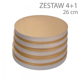 Okrągły podkład styrodur - wys. 22mm - 26cm - ZESTAW 4+1gratis - ZŁOTY