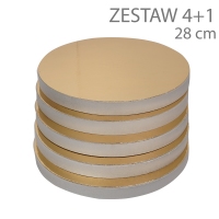 Okrągły podkład styrodur - wys. 22mm - 28cm - ZESTAW 4+1gratis - ZŁOTY