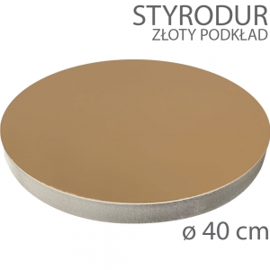 Okrągły podkład styrodur - wys. 22mm - 40cm - gładkie złoto