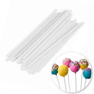 Patyczki do lizaków POP sticks - papierowe białe 15cm - 50szt