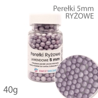 Perełki ryżowe 5mm - lawendowe 40g