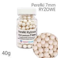 Perełki ryżowe 7mm - białe perłowe 40g