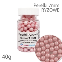 Perełki ryżowe 7mm - różowe 40g