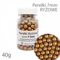 Perełki ryżowe 7mm - złote 40g