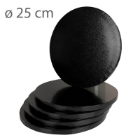 Podkład pod tort okrągły - CZARNY - 25cm