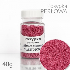 Posypka perłowa Różowa Ciemna 40g